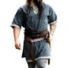 Leonardo Carbone® Tunica vichinga Njal - Abbigliamento medievale da uomo, camicia medievale, camicia per il tempo libero, maniche corte, costume da carnevale, tunica vichinga, abbigliamento LARP, 100%