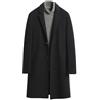 Generic Cappotto lungo da uomo in lana, caldo e invernale, classico, monopetto, in lana, con tasche, spesso, casual, elegante, soprabito (nero, L), Nero , L