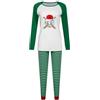 Generic Natale Baseball Casa Ladies Pigiama Set Manica Lunga Natale A Righe Vacanza Sleepwear Homewear Plaid Pigiama Donne, Verde, 3XL