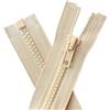 YaHoGa Confezione da 2 chiusure lampo in plastica da 5 mm di diametro - 40 cm - Separabili - Per giacche - Beige
