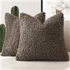 Foindtower 2 federe per cuscino in finta pelliccia, decorative, in morbido pile di pecora, per letto, divano, soggiorno, 45,7 x 45,7 cm, colore: cioccolato