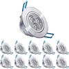 POCKETMAN 10 x 220V 4W LED Faretti da incasso, Lampada da soffitto, con trasformatore, bianco freddo, 280-300 lumen (30W equivalente)