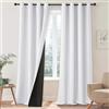 MRTREES Tende Oscuranti Termiche Isolanti per Interni 100% Oscuramento Tenda Bianca con Anelli per Soggiorno Moderne 2 Pezzi 140x260 CM Tende Fonoassorbenti Camera da Letto