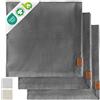 Miqio® Set di 3 strofinacci in cotone, con certificazione GOTS, BCI e Ökotex, colore: grigio scuro