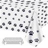 oumanschak POPOYU Tovaglia usa e getta, 137 x 274 cm, motivo: zampe di cane, in plastica, impermeabile, per bambini, festa di compleanno, giungla, safari a tema