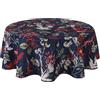 Home Direct Copritavolo in Tessuto Stampato Resistente Tovaglia da tavola, Idrorepellente, stampa ad alta definizione, elegante e resistente, Antimacchia, Rotonda 140 cm Blu Rossa