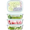 LXUDN 4x640ML Contenitori Ermetici per Alimenti Vetro, Frigoverre Contenitori Vetro, Contenitori Vetro Freezer Ermetici, Contenitori di Vetro per Alimenti Contenitori Microonde in Vetro con Coperchio