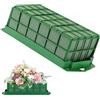 Hachera Schiuma floreale per composizioni con supporto e griglia - per fiori freschi, arte floreale, fioraio, matrimonio, compleanno, spugna verde