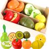 Aszaui Frutta e Verdura Giocattolo, Cucina per Bambini, Giochi in Legno da Taglio, Adatto dai 3 Anni