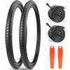 MEGHNA Set di 2 pneumatici per bicicletta da 27,5 x 1,75 pollici, in nylon antiforatura, 27 TPI, 27 x 1,75 pollici, tubi flessibili e 2,125 pollici, compatibili con MTB/Cruiser/bici da strada