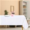 WedDecor Rettangolare Tovaglia 90x132 Inch Cotone Poliestere Copritavolo Tovaglia da cucina in tessuto di lino Lavabile Piano del tavolo per pranzi, feste, buffet, cene, Copritavolo decorativo, Bianca