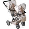 Bayer Chic 2000® Passeggino per bambole Linus Duo - Orsetto Beige - Passeggino pieghevole per bambole - Manico regolabile 50 - 82 cm - Bambole fino a 50 cm - 4 - 8 J