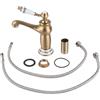Jeffergarden Rubinetto Vintage per Lavabo Bagno Monocomando in Ottone con Decorazione Floreale Acqua Calda Fredda