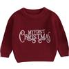 LYSINK Maglioni di Natale della neonata Classici Manica Lunga Lettera Ricamo Maglia Pullover Bambino Autunno Top, Ba Rosso, 18 mesi