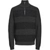 JACK&JONES PLUS Jjhugo-Maglia a Mezza Zip Maglione Lavorato, Nero, 5XL Uomo