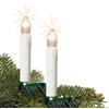 Hellum catena luminosa interna con spina, 20 candele natalizie bianche con clip e goccia, luci per albero trasparenti, lunghezza illuminata 7,6 m, distanza 40 cm, cavo verde <59 lumen 612011