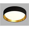 Searchlight Gianna Flush - Tessuto nero, interno dorato e diffusore acrilico