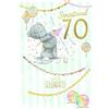 Me To You Tatty Teddy, biglietto di auguri per 70° compleanno, orsetto con stelle filanti, collezione ufficiale, 15 x 22 cm