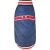 Record - Cappottino College per cani, trapuntato e imbottito. Cappottino con foro guinzaglio, chiusura in velcro e elastici regolabili per praticità. | Blu/Rosso, XS - Lunghezza dorso 30 cm