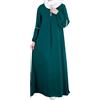 KBOPLEMQ Abito musulmano da donna a maniche lunghe Abaya musulmano donna Ramadan lungo abito da preghiera a maniche lunghe islamiche abiti da preghiera per donne paillettes tutto il corpo caftano, O