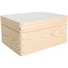 Creative Deco Grande Scatola in Legno con Coperchio | 19,5 x 15 x 10 cm (+/- 1) | Conteniore per Documenti Attrezzi Portaoggetti Portagiochi Non Verniciato Da Decorare | Rudivo e non Levigato