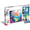 Clementoni - 25319 - Supercolor Puzzle - Fantastic Creatures - 3x48 Pezzi (Include 3 Puzzle Da 48 Pezzi) - Puzzle Bambini 5 Anni, Puzzle Fantasia, Illustrazione, Made In Italy