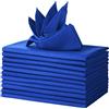 LEEWEITAS Set di 12 tovaglioli in tessuto, 100% cotone, 46 x 46 cm, lavabili e riutilizzabili, tovaglioli in tessuto morbido per feste, matrimoni (46 x 46 cm, blu)