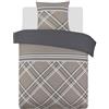 Vision - Set copripiumino reversibile William - Set copripiumino 140 x 200 cm con 1 federa per cuscino per letto singolo - 100% cotone