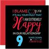 Stuff4 Biglietto di auguri divertente per anniversario di marito, moglie | Con scritta Your Fault I'm Extremely Happy (lingua italiana non garantita) per partner, 145 mm x 145 mm