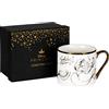Disney Classic, tazza da collezione in ceramica con bordo dorato e manico, tema la Sirenetta Ariel