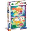 Clementoni - 24755 - Supercolor Puzzle - Dinosauri - 2 x 20 Pezzi