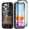Yoedge Natale Cover per Xiaomi Redmi Note 10 Pro/10 Pro Max 4G 6,67, 360 Gradi Protettivo Case con Protezione Schermo, Trasparente Silicone TPU Antiurto Custodia con Natalizie Disegni,Albero Natale 1
