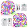 DBFAIRY Filo luci fiabesche 2 x 100 LED 10M luci fiabesche con telecomando e timer, impermeabile filo luci fiabesche LED per festa matrimonio decorazione di Natale (multicolore)