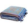 HOORDRY Coperta double-face, in ciniglia, con frange, per letto matrimoniale, elegante e morbida, per divano, reversibile, 220 x 260 cm, viola/blu