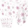 FVEOCR 4 pezzi Natale rosa fiocco di neve tovaglia fiocco di neve Xmas festa fiocco di neve tovaglia natale decorazioni da tavola vacanza invernale festa forniture 51 X 86 IN