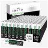 avmzvo AAA Batterie, LR03 200 pezzi 1,5V, potenza duratura, ad alte prestazioni, può essere utilizzata per giocattoli, sveglie e altri dispositivi elettronici【10 anni di garanzia】