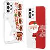 Pnakqil 2 Pezzi Natale Cover per Samsung Galaxy A13 4G 6,6,Albero Cover con Cervo Babbo Regali Fiocco di neve Natalizie Carino Pupazzo di neve di Christmas, Regalo Donna Antiurto Protezione Case,7