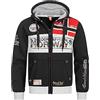 Geographical Norway Flyer Men - Felpa Uomo con Cappuccio Tasca A Canguro Zip - Felpe Pullover Hoody Neve A Maniche Lunghe - Abito Ideale Primavera Estate Autunno Inverno (Nero S)
