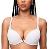 INLYRIC Reggiseno Donna Push Up Imbottito Aperto Davanti con Ferretto Scollatura Profonda Beige Caldo 6D