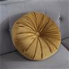 Fouriding Cuscino rotondo in velluto da 35 cm, morbido pieghettato, per meditazione, cuscino decorativo per la casa, per soggiorno, divano, letto, auto, sedia (giallo)