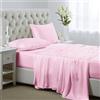 Lanest Housing Set di lenzuola in raso di seta, per letto matrimoniale, con tasche profonde, morbide e ipoallergeniche, colore rosa