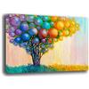 Printerland Quadro Moderno ALBERO della VITA Colori palloncini Astratto Quadri moderni soggiorno da Parete XXL grande Stampa tela Canvas Decorazione Murale muro Arredo Camera letto Cucina (30x40 cm, 10)