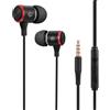 Luojuny Auricolari cablati Cuffie da corsa con cancellazione del rumore Auricolari in-ear Spina da 3,5 mm Cuffie con trasmissione stabile con microfono Basso Doppio driver per lo sport Nero