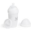 Herobility Double Anti-Colic Baby Bottle | Award-Winning Hero Baby Bottles | Soft Breast- Like Teat, Easy Mixing Lid & Net | Safe & Environment Friendly Materials | 240ml/8.5 fl oz White