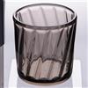Villa d'Este Home Tivoli Set 6 Bicchiere whisky 325 ml in acrilico, superficie con linee verticali oblique, Fashion Fumé