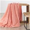 Eurofirany - Copriletto Vanesa, con motivo a nido d'ape, in poliestere, 70 x 160 cm, colore: Rosso corallo
