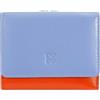 DUDU Portafoglio Donna Piccolo in Pelle RFID con Portamonete a Clic Clac Compatto 6 Porta Carte Tessere Blu pastello
