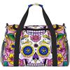 Mexpekil Borsone da viaggio con teschio messicano, borsa da palestra impermeabile, borsa da palestra con fiore grande borsa da weekender, per donne, uomini, ragazze e ragazzi, Multi