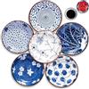 sinzau 6 ciotole in ceramica, piattini in ceramica, piccoli piattini in ceramica, impilabili, mini salsa di soia, per dessert, sushi, snack, soia (stile 2)