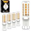 Bigzom G9 Lampadine LED 4W, Lampadina G9 Led dimmerabile 5 Pezzi Bianco Caldo, Equivalente 40W Lampada Alogena, 450Lm 2700K 220-240V Luce Calda, Angolo a fascio 360 ° Adatto per illuminazione interna